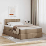 Letto con Contenitore Cappuccino 120 x 190 cm Pelle Sintetica