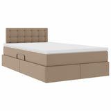 Letto con Contenitore Cappuccino 120 x 190 cm Pelle Sintetica