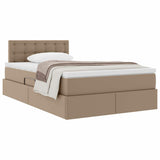 Letto con Contenitore Cappuccino 120 x 190 cm Pelle Sintetica