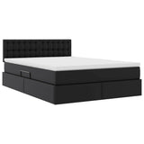 Letto con Contenitore Nero 140 x 200 cm Pelle Sintetica