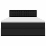 Letto con Contenitore Nero 140 x 200 cm Pelle Sintetica