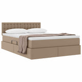 Letto con Contenitore Cappuccino 140 x 200 cm Pelle Sintetica