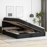 Letto con Contenitore Nero 160 x 200 cm Pelle Sintetica