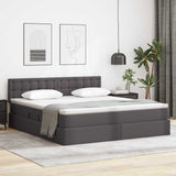 Letto con contenitore e materasso Grigio 160 x 200 cm
