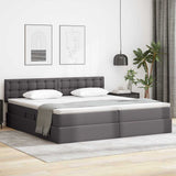 Letto con Contenitore Grigio 200 x 200 cm Pelle Sintetica