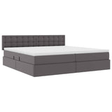 Letto con Contenitore Grigio 200 x 200 cm Pelle Sintetica