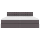 Letto con Contenitore Grigio 200 x 200 cm Pelle Sintetica