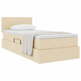 Letto con contenitore e materasso Crema 90 x 190 cm