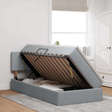 Letto con contenitore e materasso Grigio chiaro 90 x 200 cm