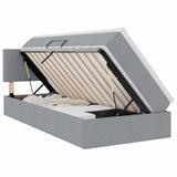 Letto con contenitore e materasso Grigio chiaro 90 x 200 cm