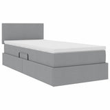 Letto con contenitore e materasso Grigio chiaro 90 x 200 cm