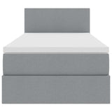 Letto con contenitore e materasso Grigio chiaro 90 x 200 cm