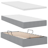 Letto con contenitore e materasso Grigio chiaro 90 x 200 cm