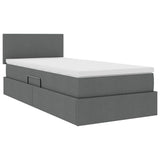 Letto con contenitore e materasso Grigio scuro 90 x 200 cm