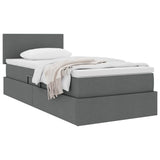 Letto con contenitore e materasso Grigio scuro 90 x 200 cm