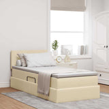 Letto con contenitore e materasso Crema 100 x 200 cm