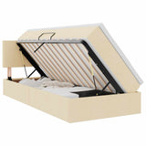 Letto con contenitore e materasso Crema 100 x 200 cm