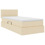 Letto con contenitore e materasso Crema 100 x 200 cm