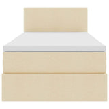Letto con contenitore e materasso Crema 100 x 200 cm