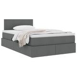 Letto con contenitore e materasso Grigio scuro 120 x 190 cm