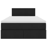 Letto con contenitore e materasso Nero 120 x 190 cm