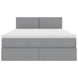 Letto con contenitore e materasso Grigio chiaro 140 x 190 cm