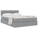 Letto con contenitore e materasso Grigio chiaro 140 x 190 cm