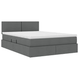 Letto con contenitore e materasso Grigio scuro 140 x 190 cm