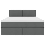 Letto con contenitore e materasso Grigio scuro 140 x 190 cm