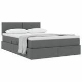 Letto con contenitore e materasso Grigio scuro 140 x 190 cm