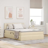 Letto con contenitore e materasso Crema 140 x 200 cm