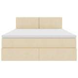 Letto con contenitore e materasso Crema 140 x 200 cm