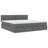 Letto con contenitore e materasso Grigio scuro 200 x 200 cm