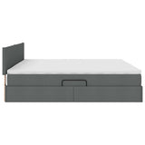 Letto con contenitore e materasso Grigio scuro 200 x 200 cm
