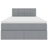 Letto con contenitore e materasso Grigio chiaro 120 x 190 cm