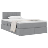 Letto con contenitore e materasso Grigio chiaro 120 x 190 cm