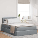 Letto con contenitore e materasso Grigio chiaro 120 x 200 cm