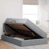 Letto con contenitore e materasso Grigio chiaro 120 x 200 cm