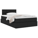 Letto con contenitore e materasso Nero 120 x 200 cm