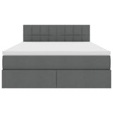 Letto con contenitore e materasso Grigio scuro 140 x 190 cm