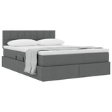 Letto con contenitore e materasso Grigio scuro 140 x 190 cm