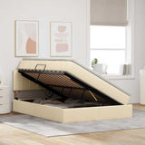 Letto con contenitore e materasso Crema 120 x 200 cm