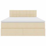 Letto con contenitore e materasso Crema 120 x 200 cm