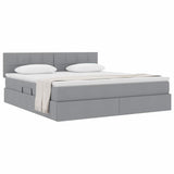 Letto con contenitore e materasso Grigio chiaro 160 x 200 cm
