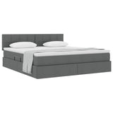Letto con contenitore e materasso Grigio scuro 160 x 200 cm