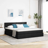 Letto con contenitore e materasso Nero 180 x 200 cm