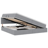 Letto con contenitore e materasso Grigio chiaro 200 x 200 cm