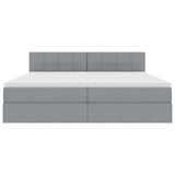 Letto con contenitore e materasso Grigio chiaro 200 x 200 cm