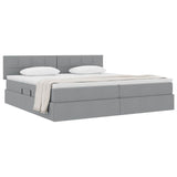 Letto con contenitore e materasso Grigio chiaro 200 x 200 cm