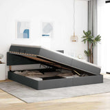 Letto con contenitore e materasso Grigio scuro 200 x 200 cm